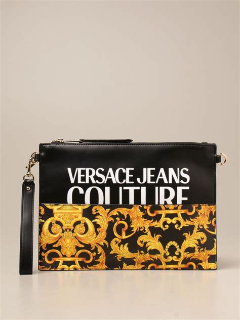 versace jeans clutch nero|versace jeans bag.